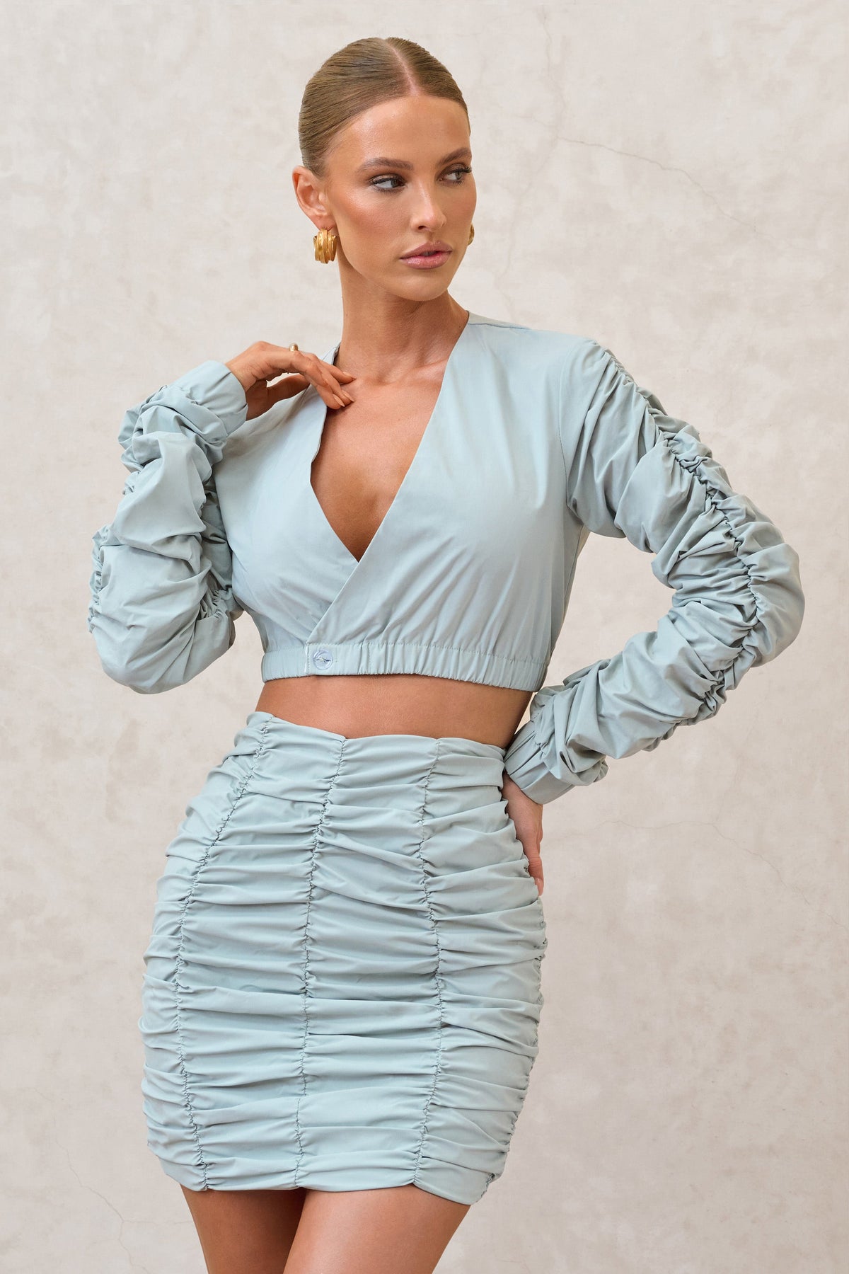 Break Of Day | Saliegroene Gerimpeld Mini Rok