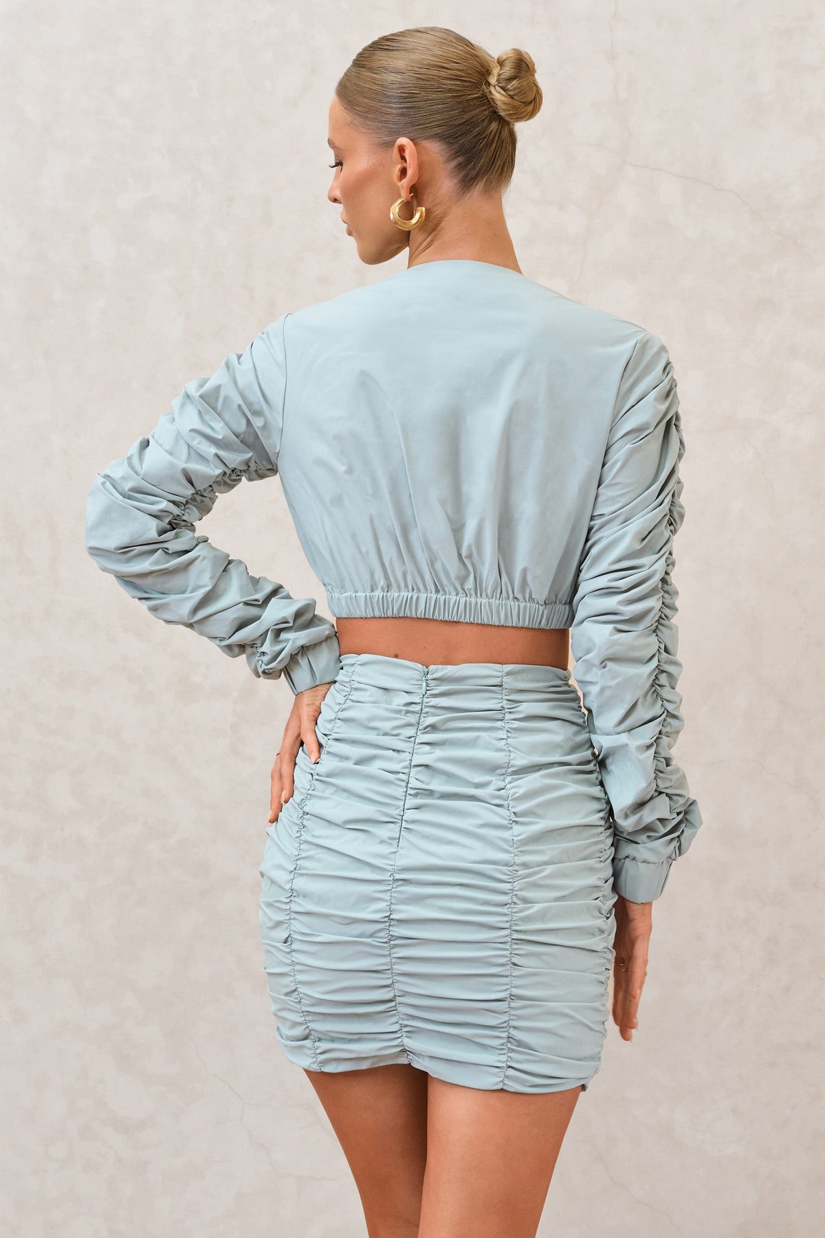 Break Of Day | Saliegroene Gerimpeld Mini Rok