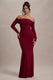 Amaia | Bessenrode Bardot Maxi Jurk Met Lange Mouwen