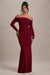 Amaia | Bessenrode Bardot Maxi Jurk Met Lange Mouwen