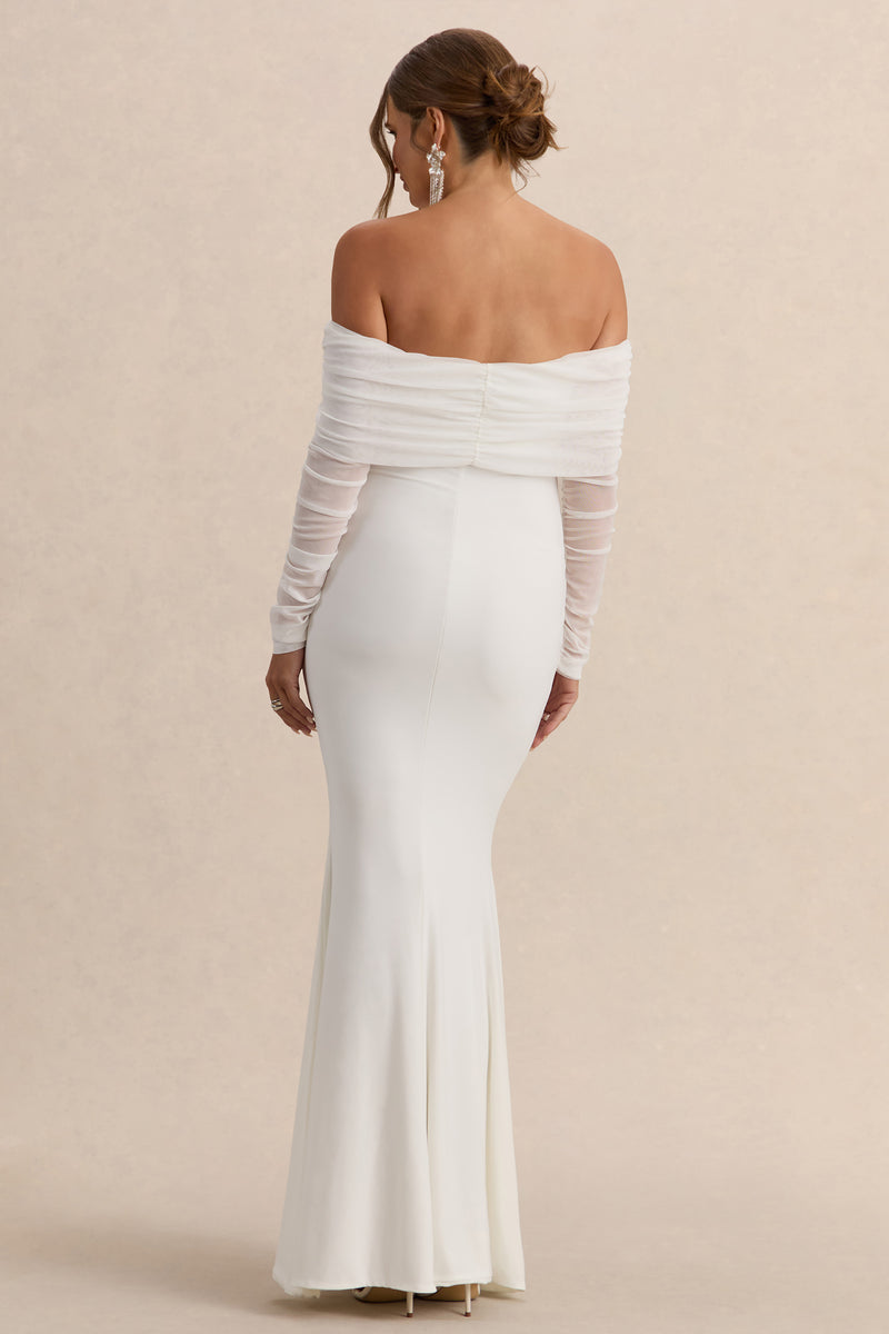 ECM_HR_CL126177005---Pretty-Perfect-White-Maternity-Ruched-Mesh-Bardot-Maxi-Dress--5.jpg