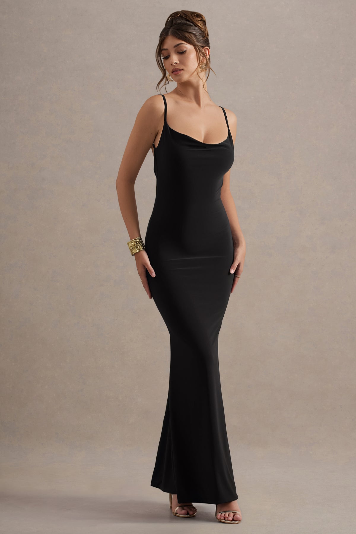 BR_CL128401002 - Francoise | Black Cowl Neck Backless Maxi Dress With Lace Insert0.jpg