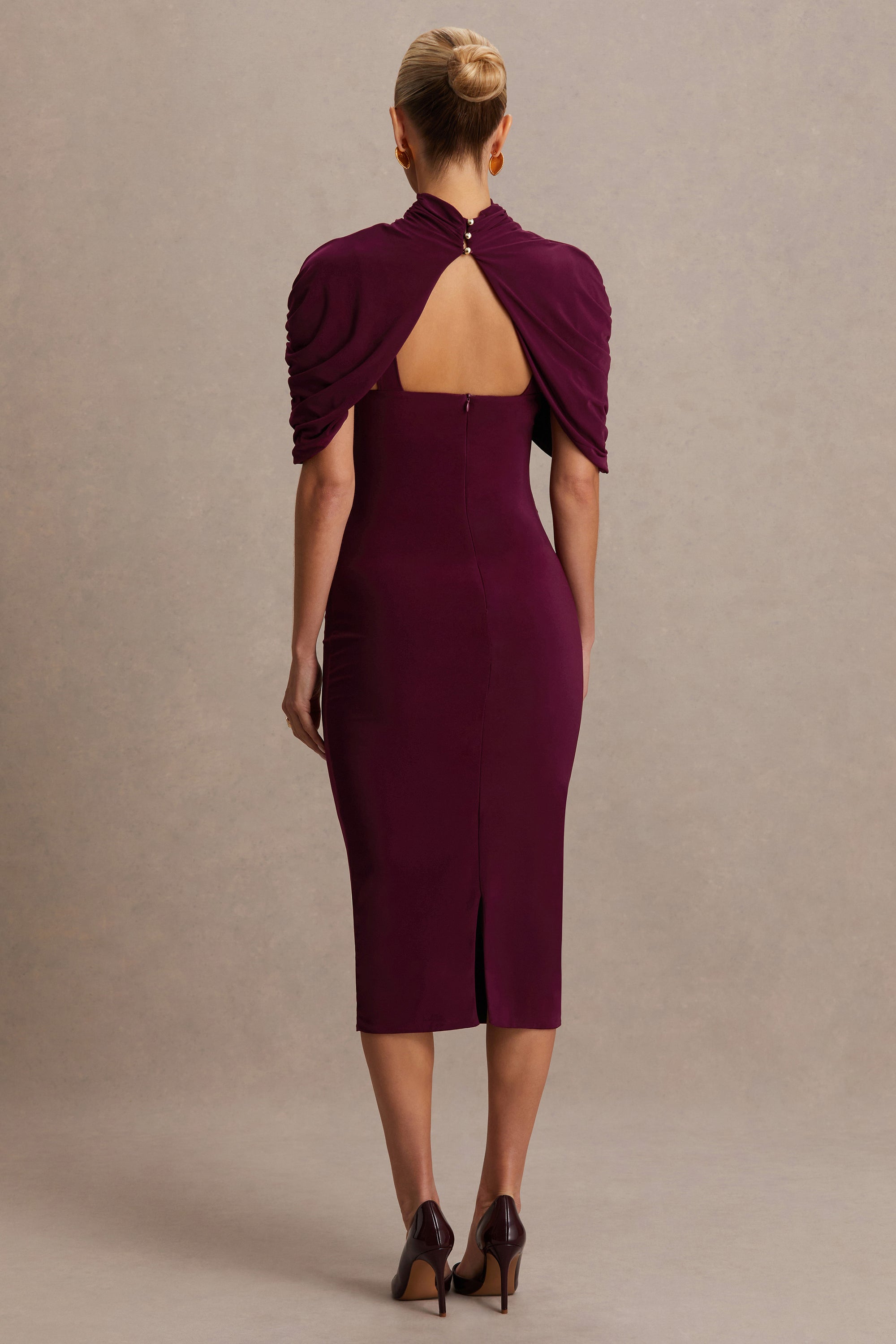 HR_CL136308069 - Augustina Burgundy Maternity Midi Dress With Cape 06.jpg