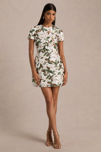 HR_CL136766443 - Ophelia White And Green Sequin Floral And Mesh Mini Dress With Short Sleeves 01.jpg