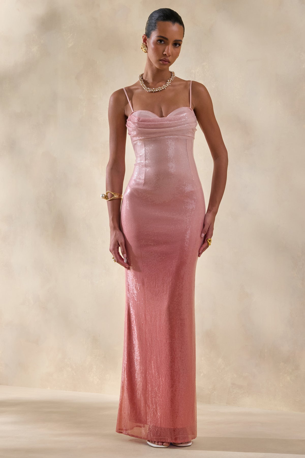 ECM_HR_CL137230073 - Feloria | Coral Ombre Sequin Cowl-Neck Maxi Dress 3.jpg