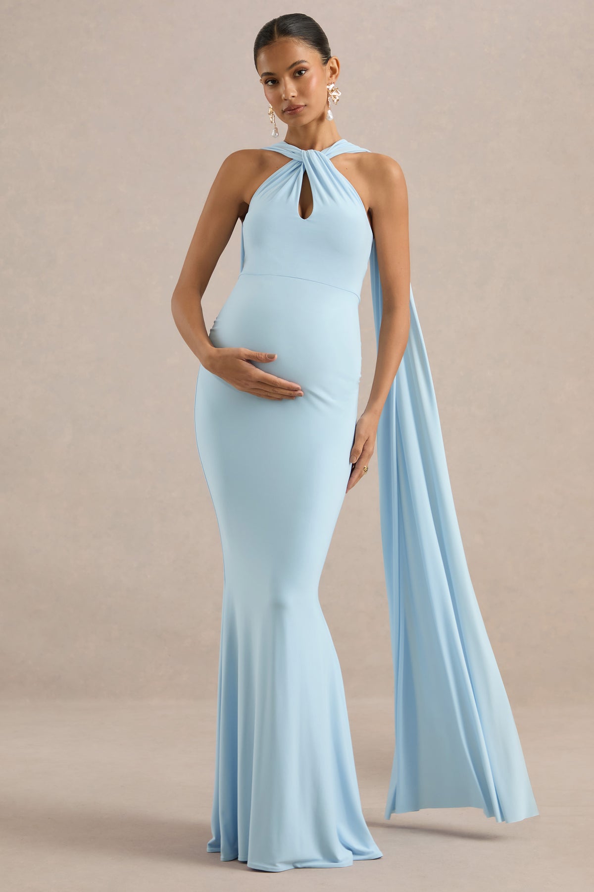 ECM_HR_CL137371013 - Lyra | Light Blue Cross Halter-Neck Maternity Maxi Dress With Cape0.jpg