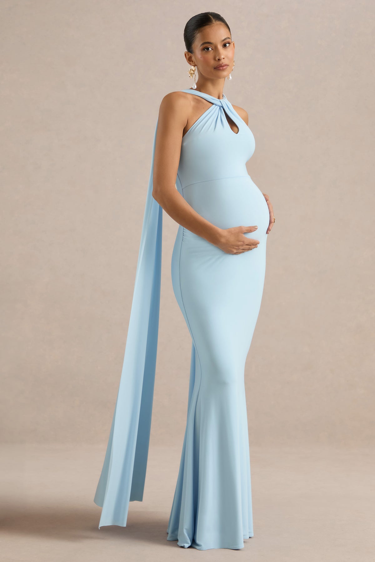 ECM_HR_CL137371013 - Lyra | Light Blue Cross Halter-Neck Maternity Maxi Dress With Cape3.jpg