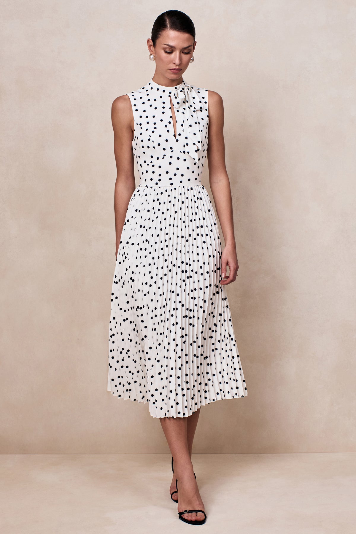 ECM_CL137387110 - Avalon _ White Polka Dot Scarf-Neck Midi Dress With Pleated Skirt 04.jpg