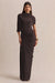 HR_CL137651022 - Lunaline | Brown High-Neck Maxi Dress With Asymmetric Cape And Draped-Detailing 0.jpg