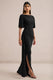 ECM_HR_CL13765800 - Emerelle | Black Jersey Ruched Boat Neck Short Sleeve Maxi Dress With Sash And Split2.jpg