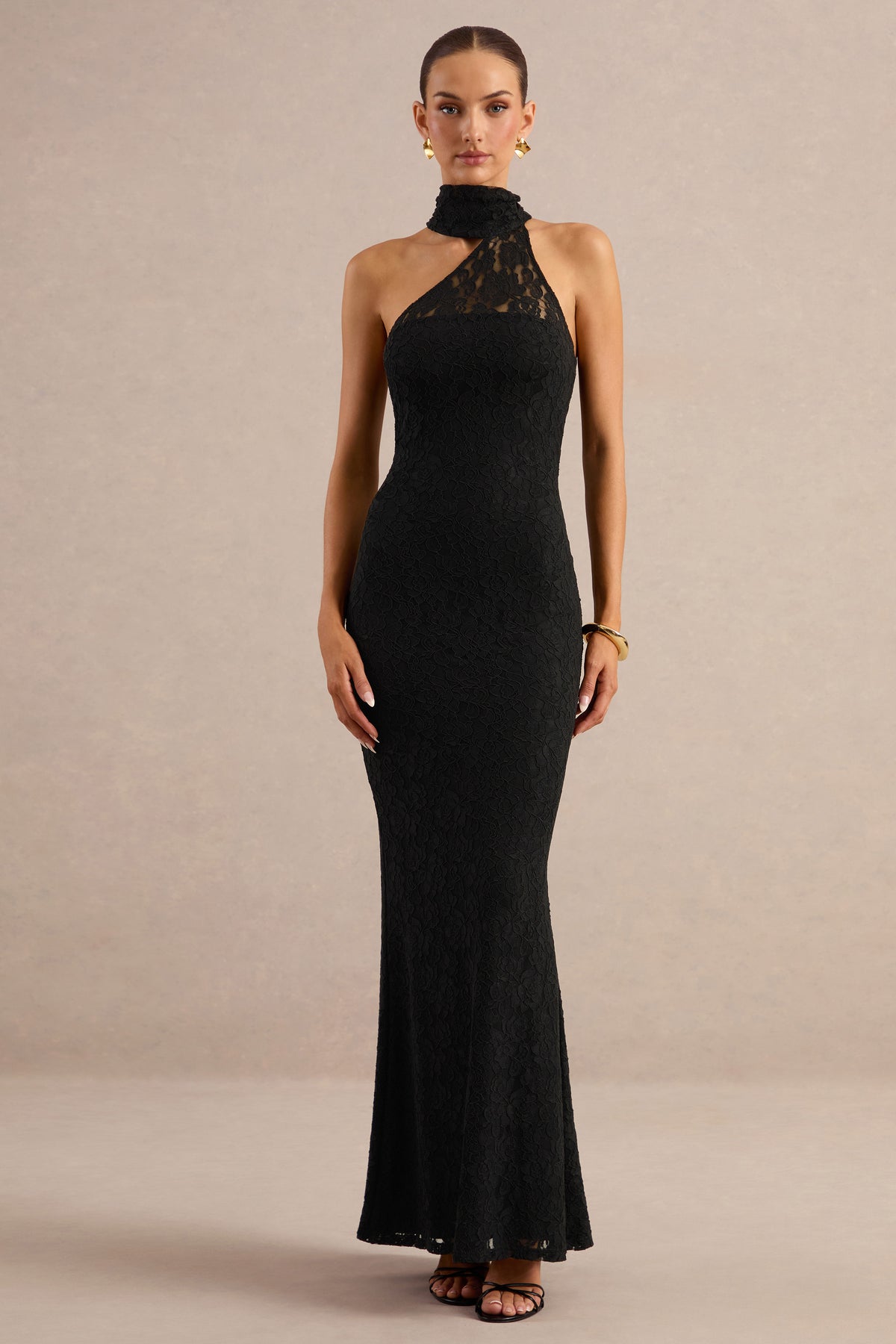ECM_HR_CL137711001 - Almaria | Black Lace Asymmetric-Neck Maxi Dress With Collar-Detail 0.jpg