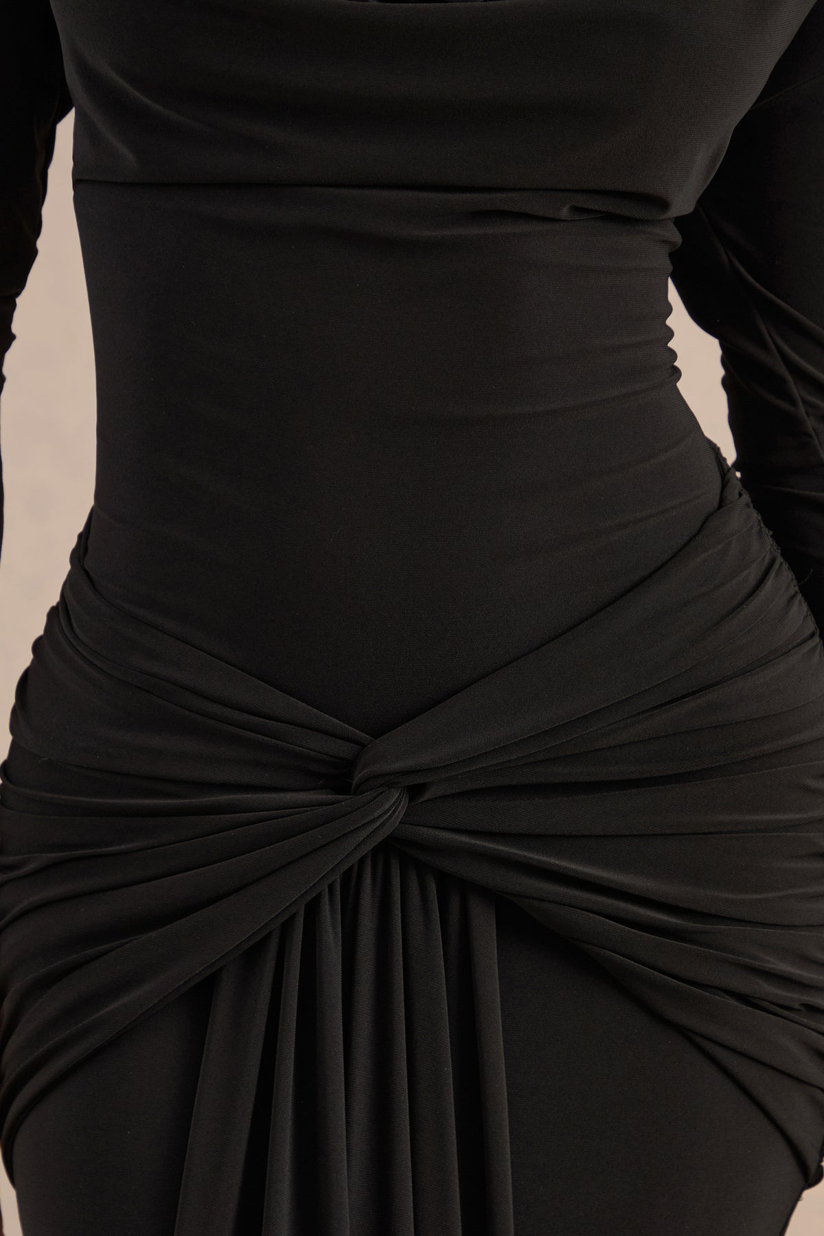 ECM_HR_CL137786001 - Palerma Black Draped Cowl-Neck Maxi-Dress With Gathered-Detailing4.jpg