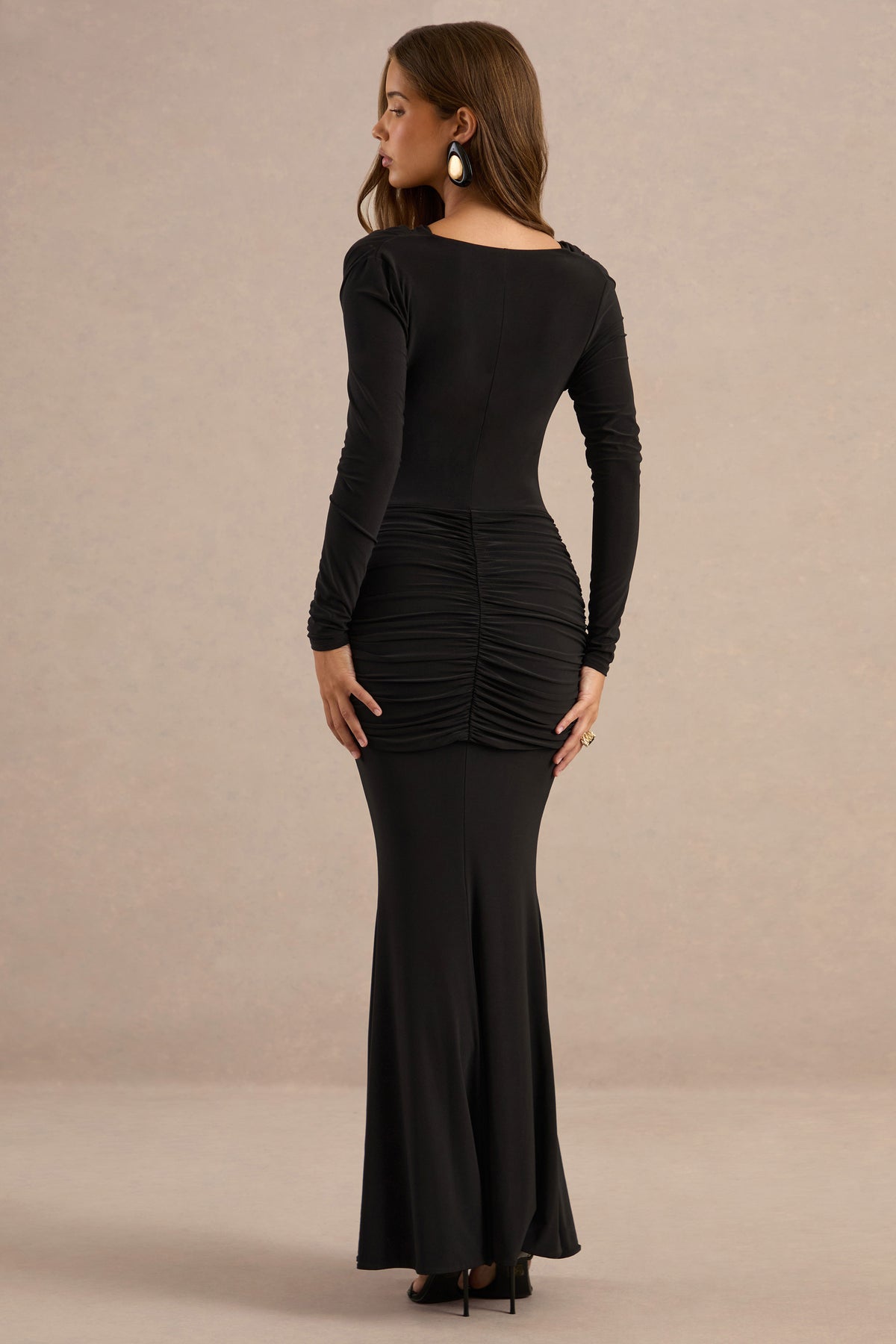 ECM_HR_CL137786001 - Palerma Black Draped Cowl-Neck Maxi-Dress With Gathered-Detailing5.jpg