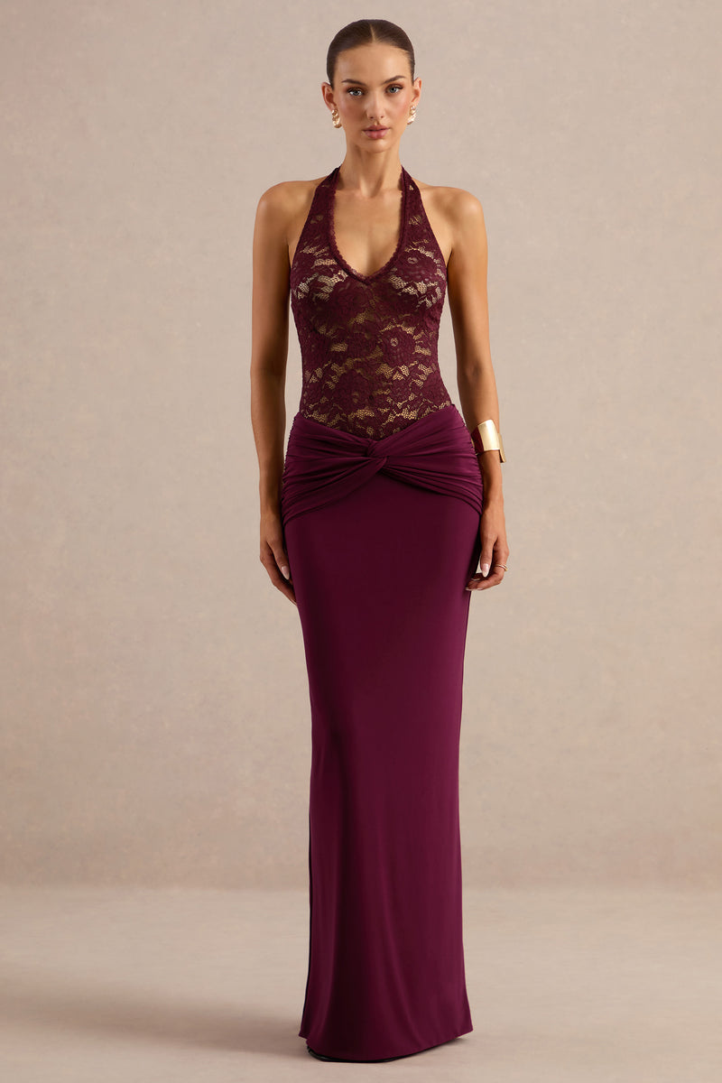 CL137813102 - Nerise _ Burgundy Lace Plunge-Neck Bodysuit 0.jpg