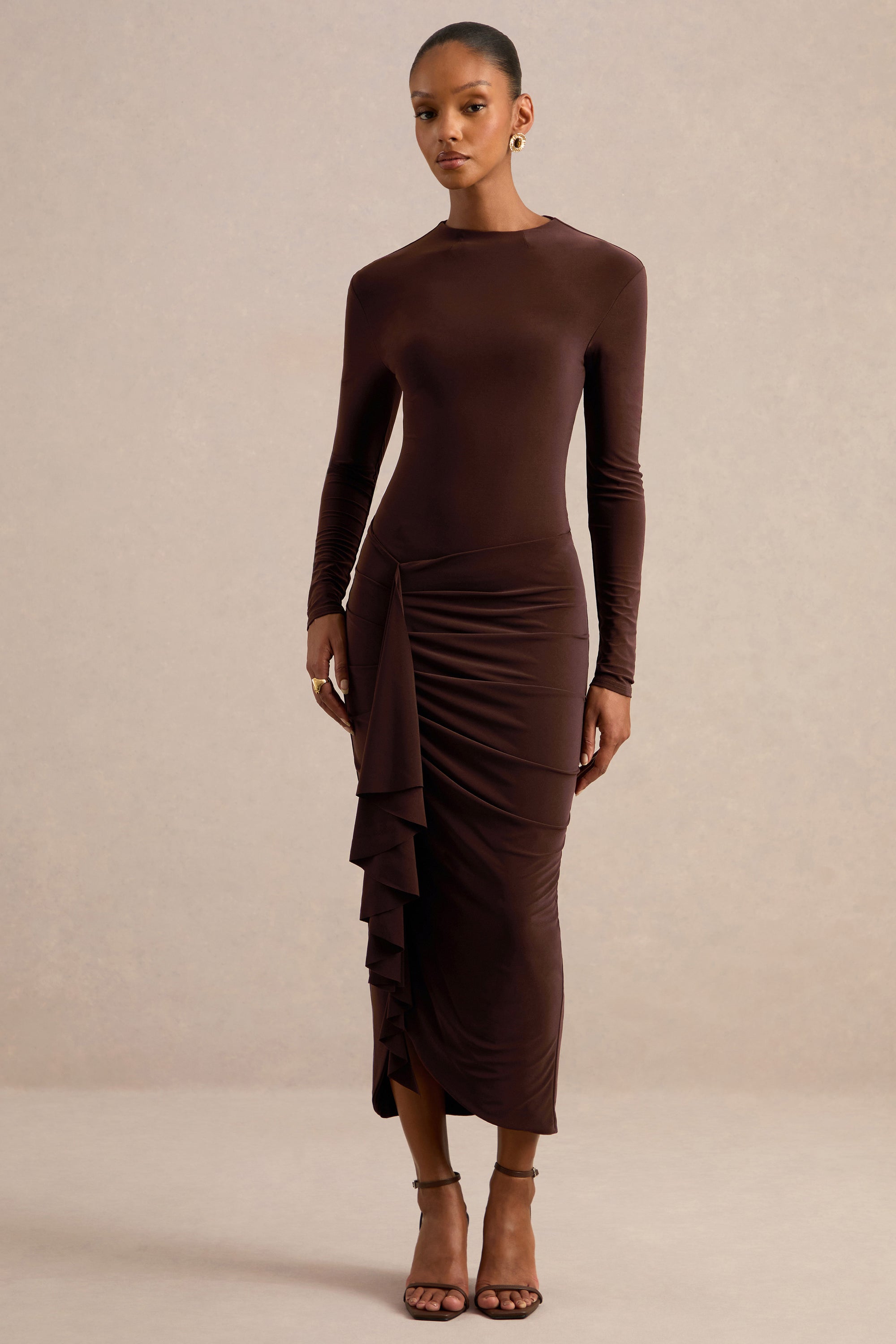 CL137816022 - Lorvia _ Brown High-Neck Bodysuit With Long-Sleeves1.jpg