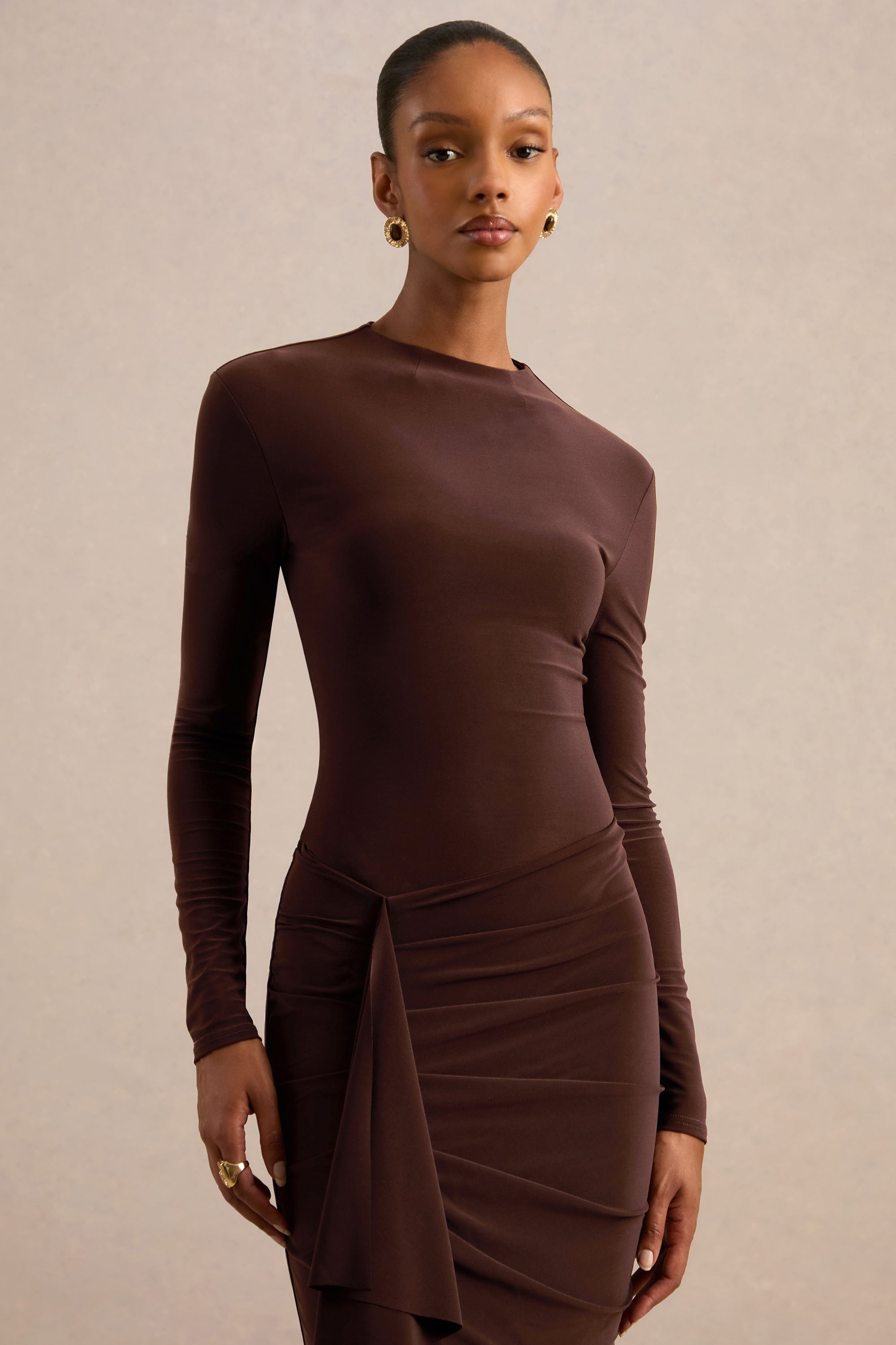 CL137816022 - Lorvia _ Brown High-Neck Bodysuit With Long-Sleeves7.jpg