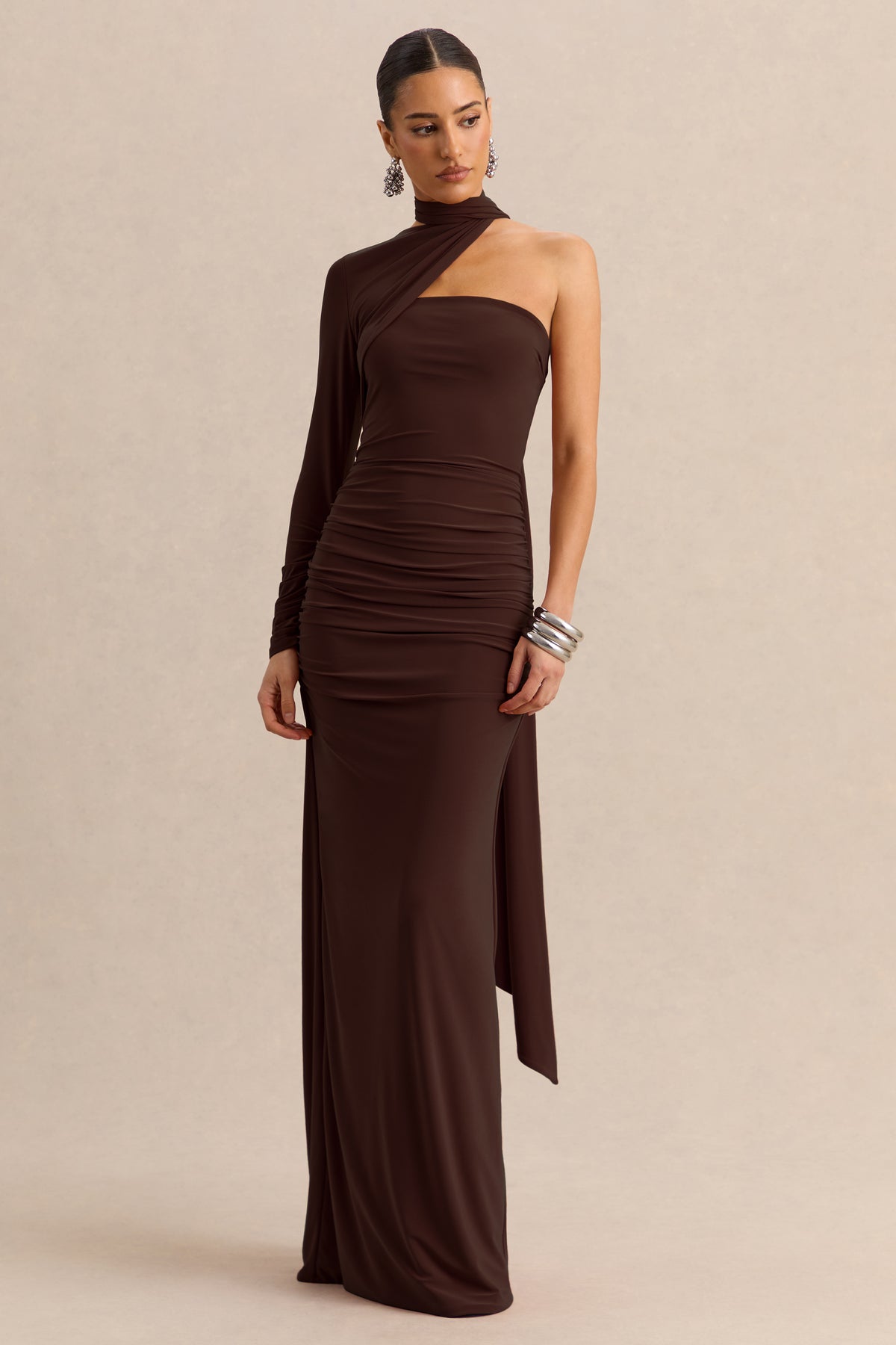 ECM_HR_CL137878021 - Cerisia Brown Asymmetric-Neck Maxi Dress With Cape 0.jpg
