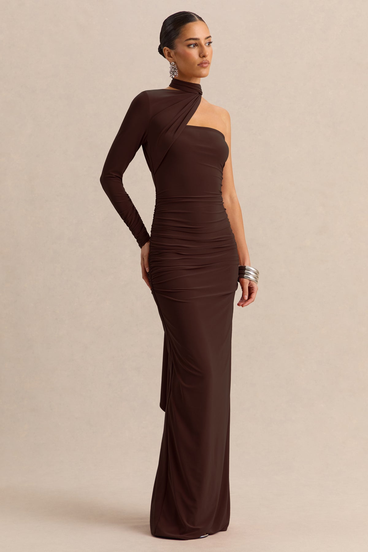 ECM_HR_CL137878021 - Cerisia Brown Asymmetric-Neck Maxi Dress With Cape 1.jpg