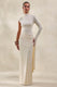 ECM_HR_CL137950111 - Adessa Cream Asymmetric Waist Ruched Maxi Skirt + CL137946111 - Ellora Cream High-Neck One Sleeve Bodysuit1.jpg
