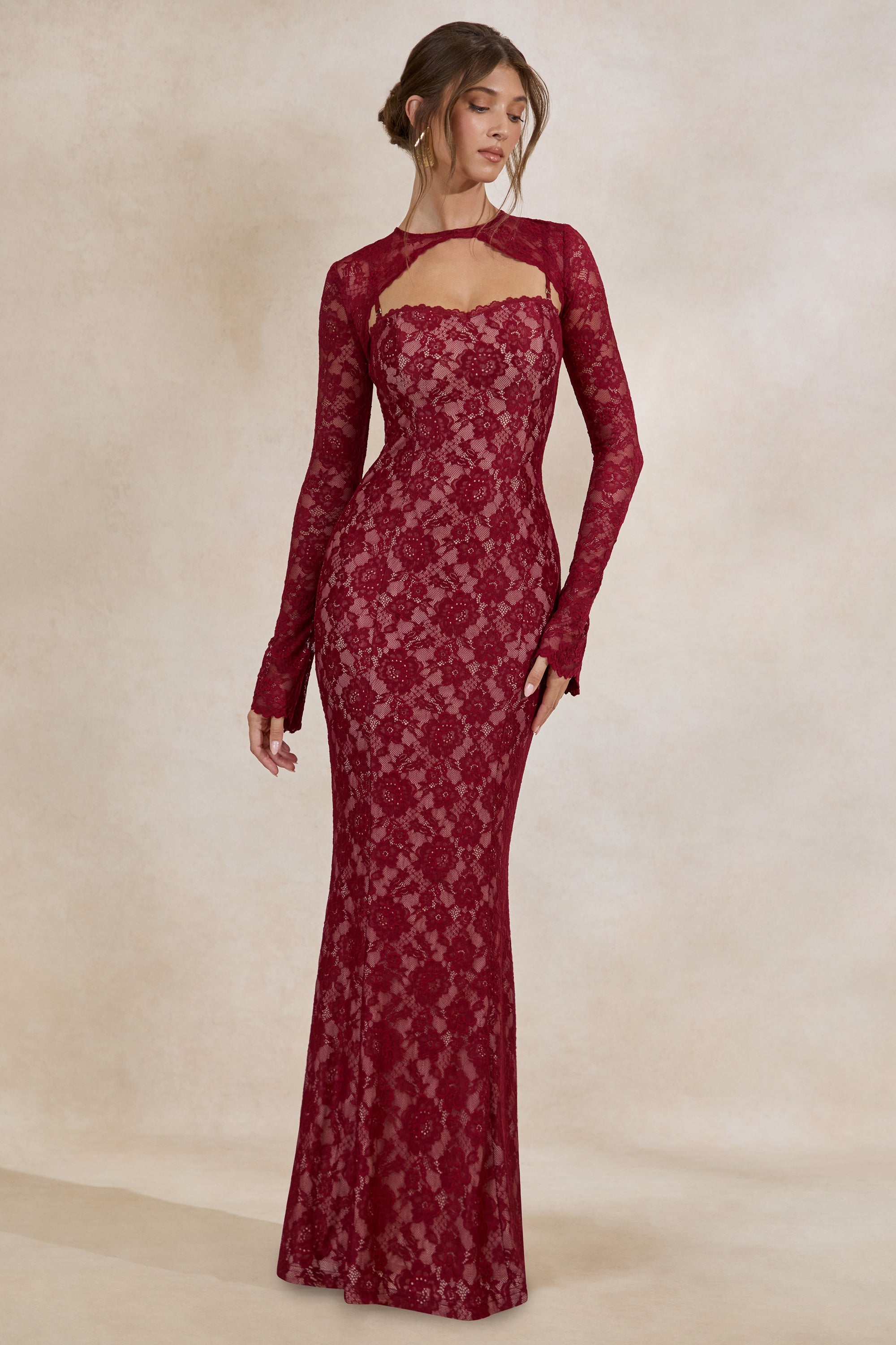 ECM_HR_CL137971100 - Mirellia _ Dark Red Lace Sweetheart-Neck Maxi Dress1.jpg