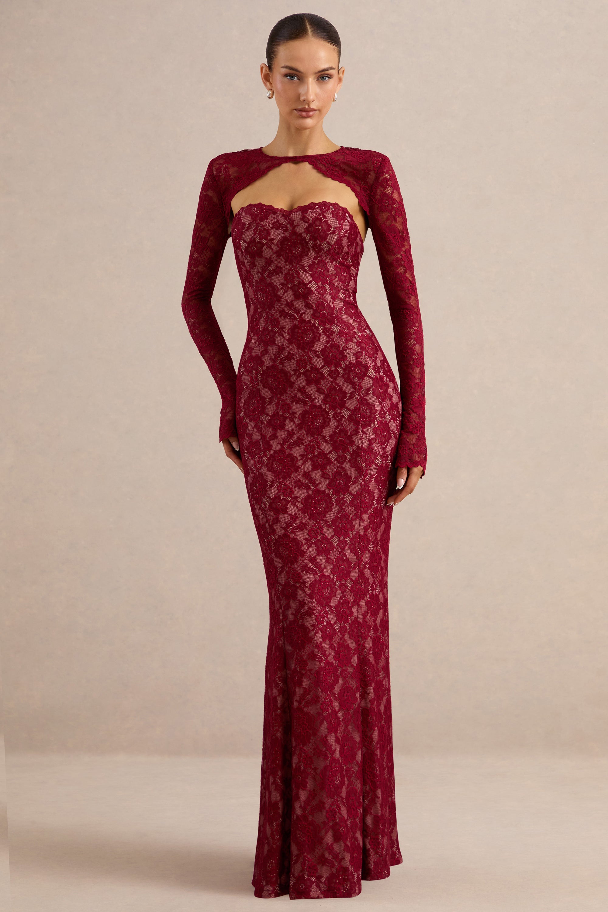 ECM_HR_CL137971100 - Mirellia _ Dark Red Lace Sweetheart-Neck Maxi Dress 1.jpg