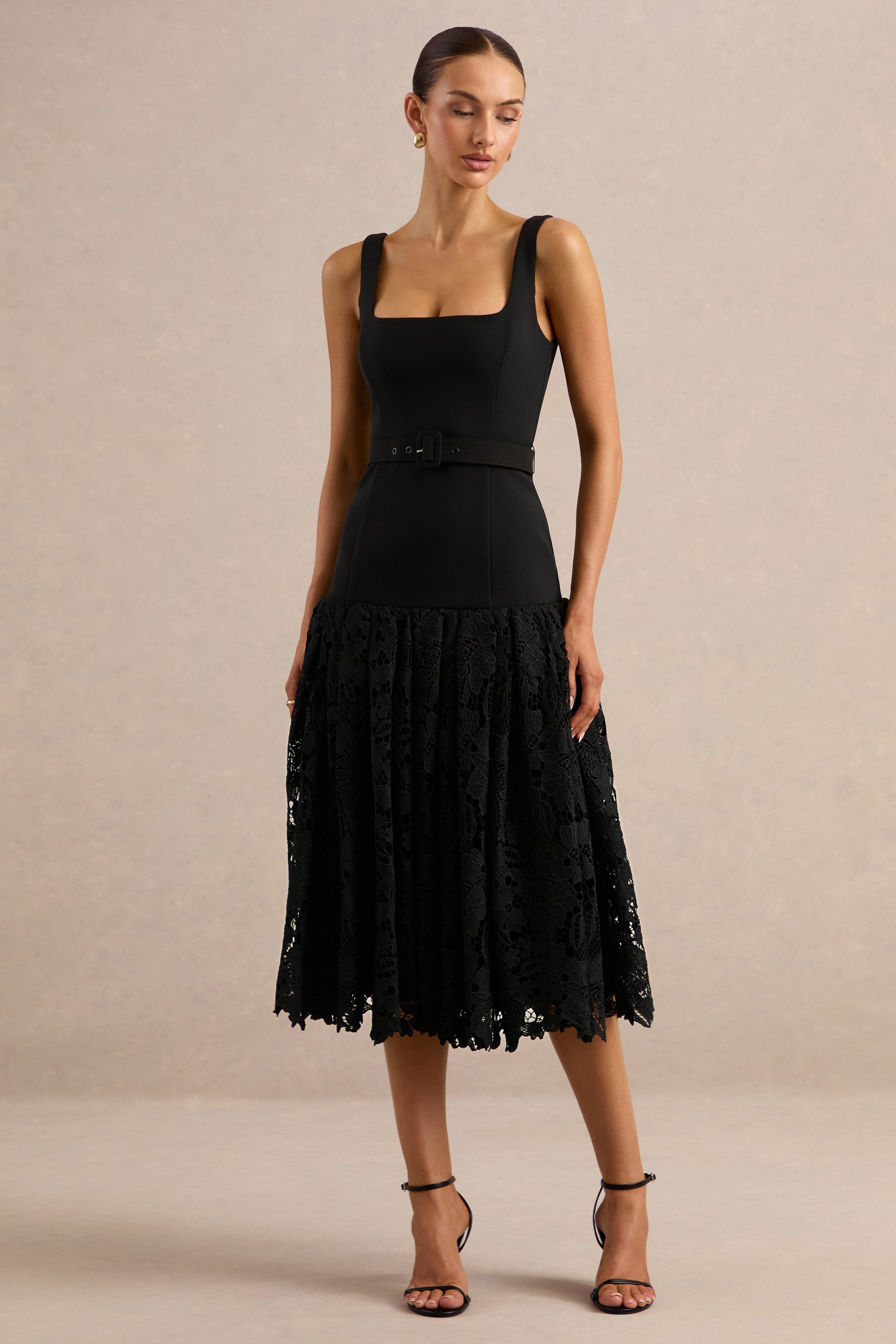 ECM_HR_CL138094001 - Norrie | Black Square-Neck Midi Dress With Voluminous Lace Skirt2.jpg
