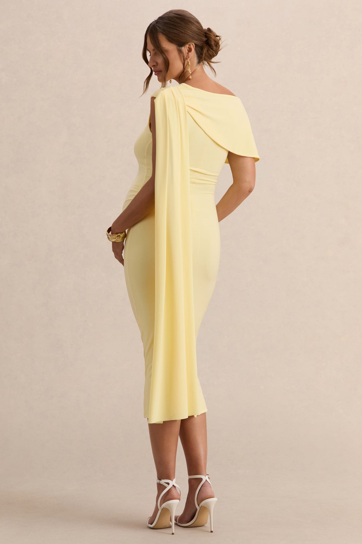 ECM_HR_CL138106121  - Braelyn Lemon Asymmetric-Neck Maternity Midi Dress With Gathered Detailing And Sash 4.jpg