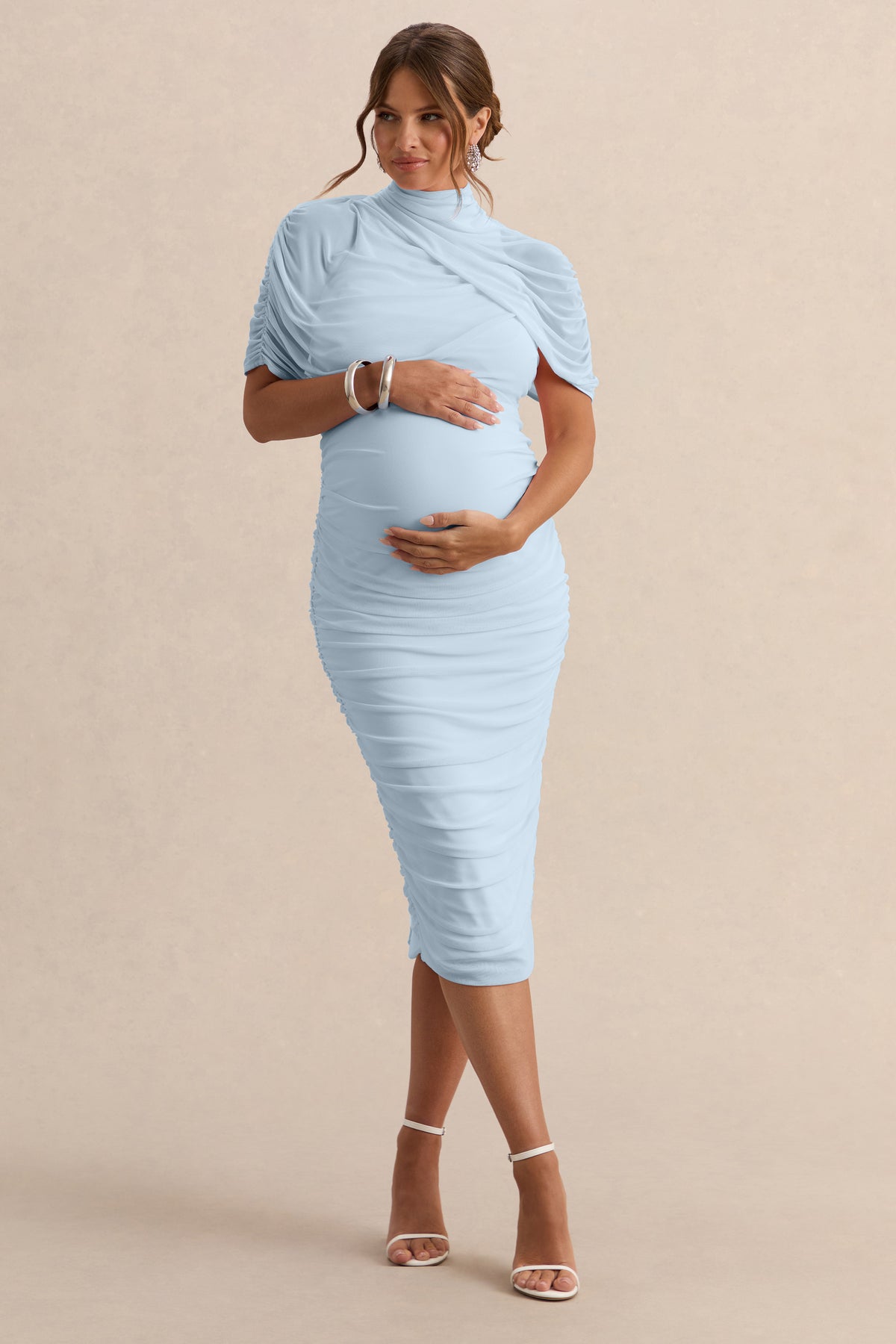 ECM_HR_CL138113013 - Aderyn _ Light Blue High-Neck Maternity Midi Dress With Sheer Cape Sleeves 1.jpg