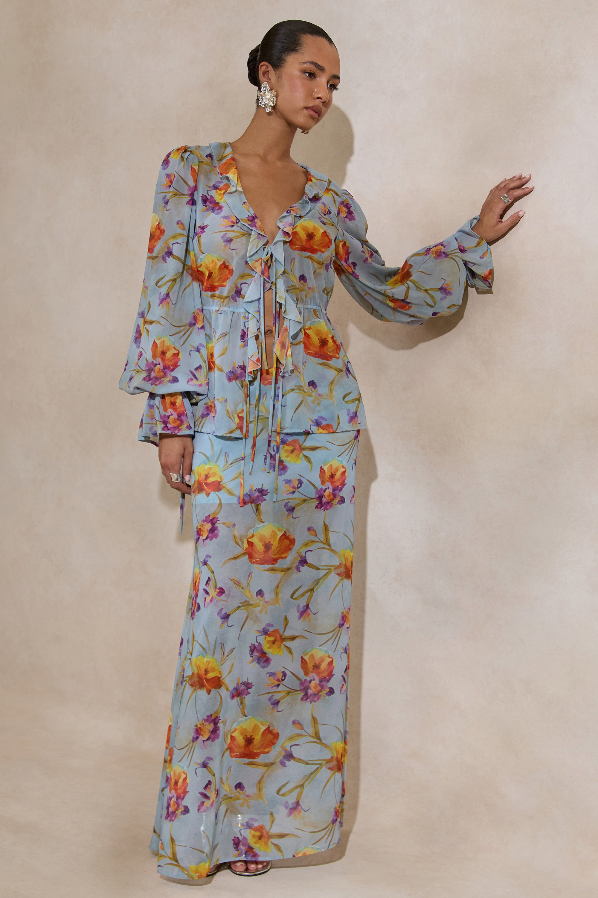 CL138216016 - Alveta _ Blue Floral Chiffon Sheer Maxi Skirt 6.jpg