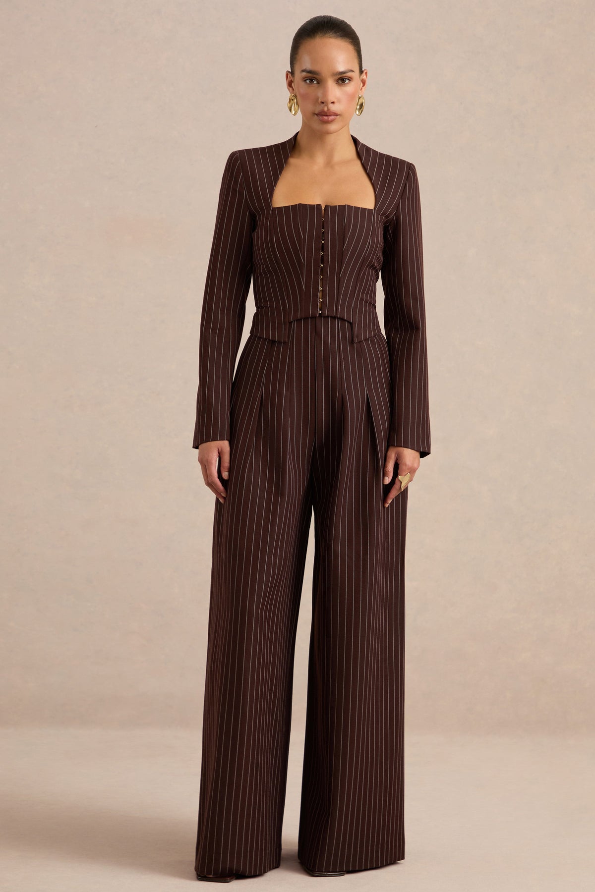 CL13827402106_CL138274021_-_Genara_Brown_Pinstripe_Wide-Leg_Trousers_0