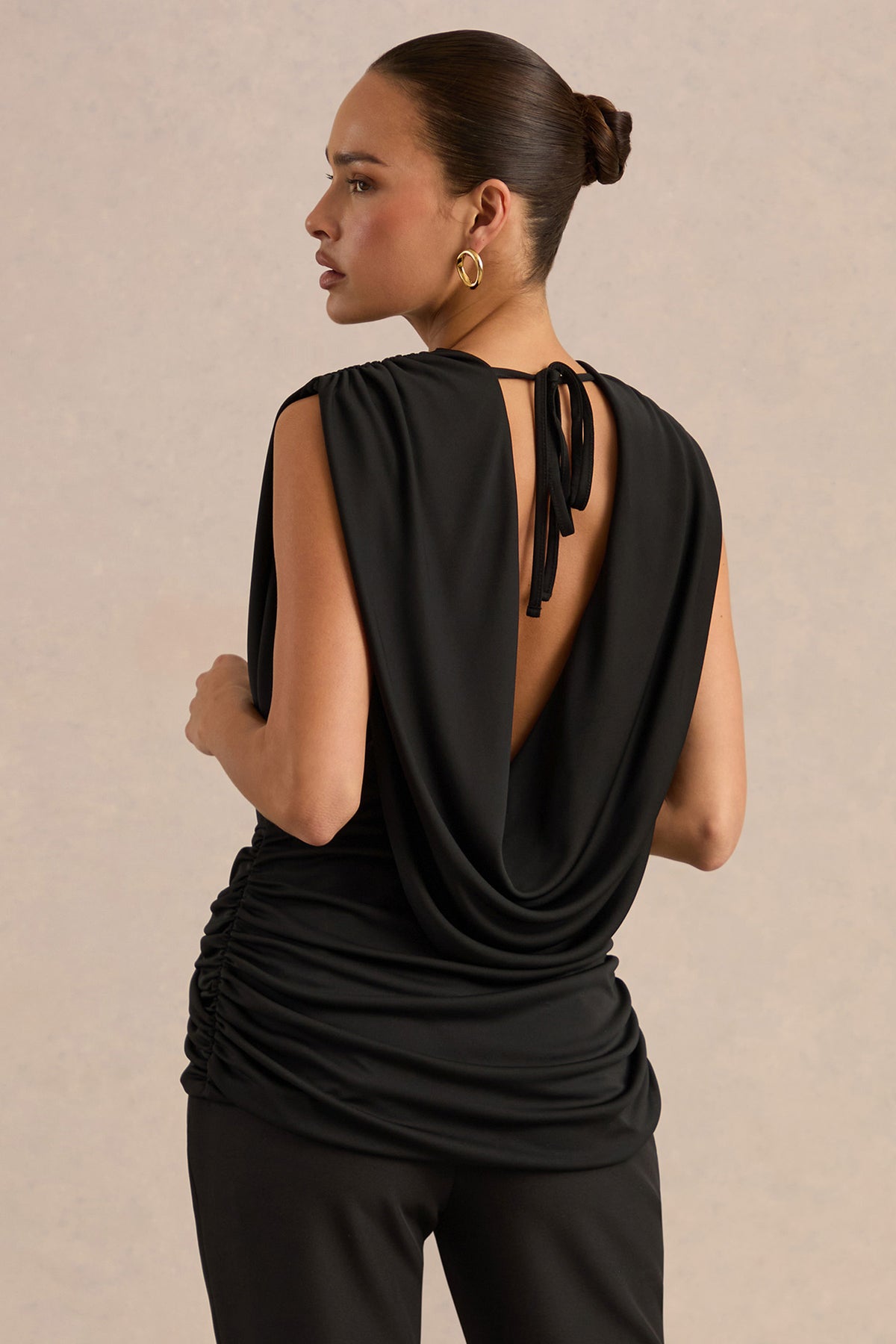 ECM_HR_CL138280001 - Larina Black Extreme Plunge-Neck Wrapped Top4.jpg