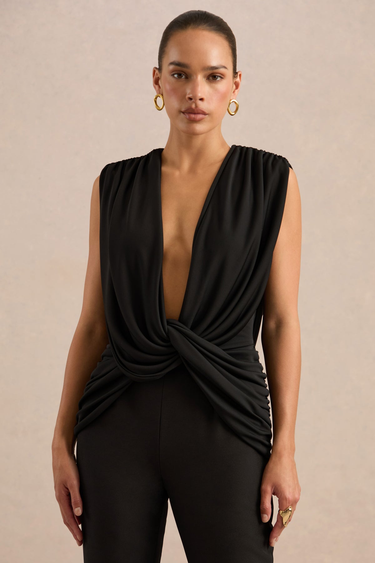 ECM_HR_CL138280001 - Larina Black Extreme Plunge-Neck Wrapped Top6.jpg