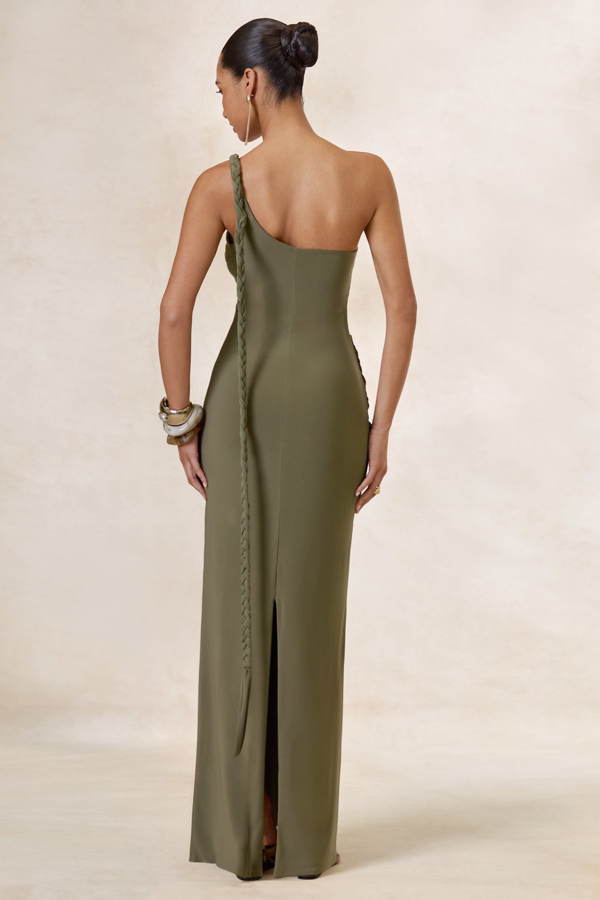 ECM_HR_CL138439031 - Clarin _ Olive Asymmetric-Neck Maxi Dress With Gathered Detailing And Gold Detail6.jpg