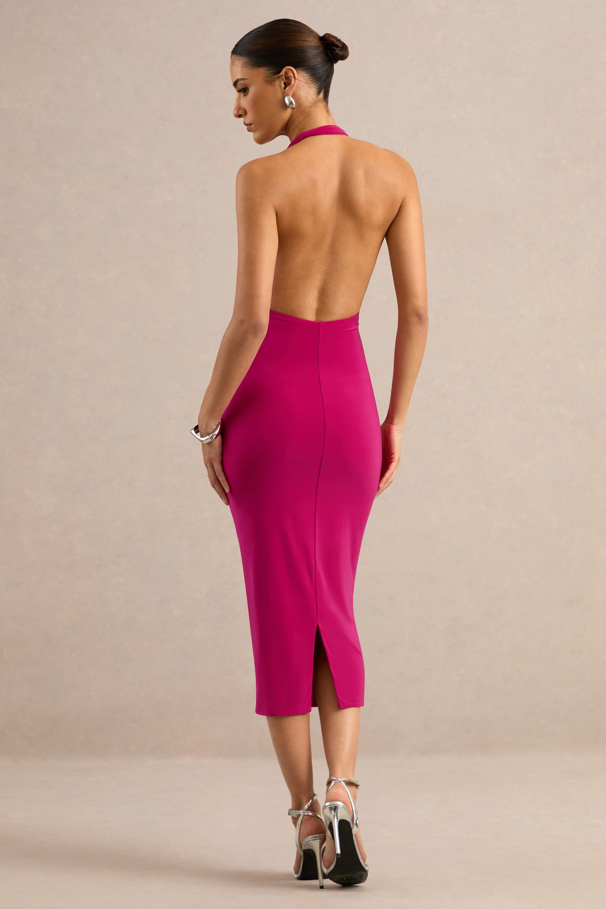 ECM_HR_CL138644080 - Vela | Hot Pink Asymmetric-Neck Midi Dress 5.jpg