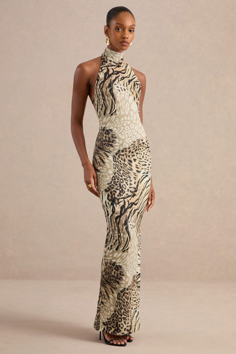 ECM_HR_CL138688021 - Arlise Brown Animal Print Halter-Neck Maxi Dress0.jpg