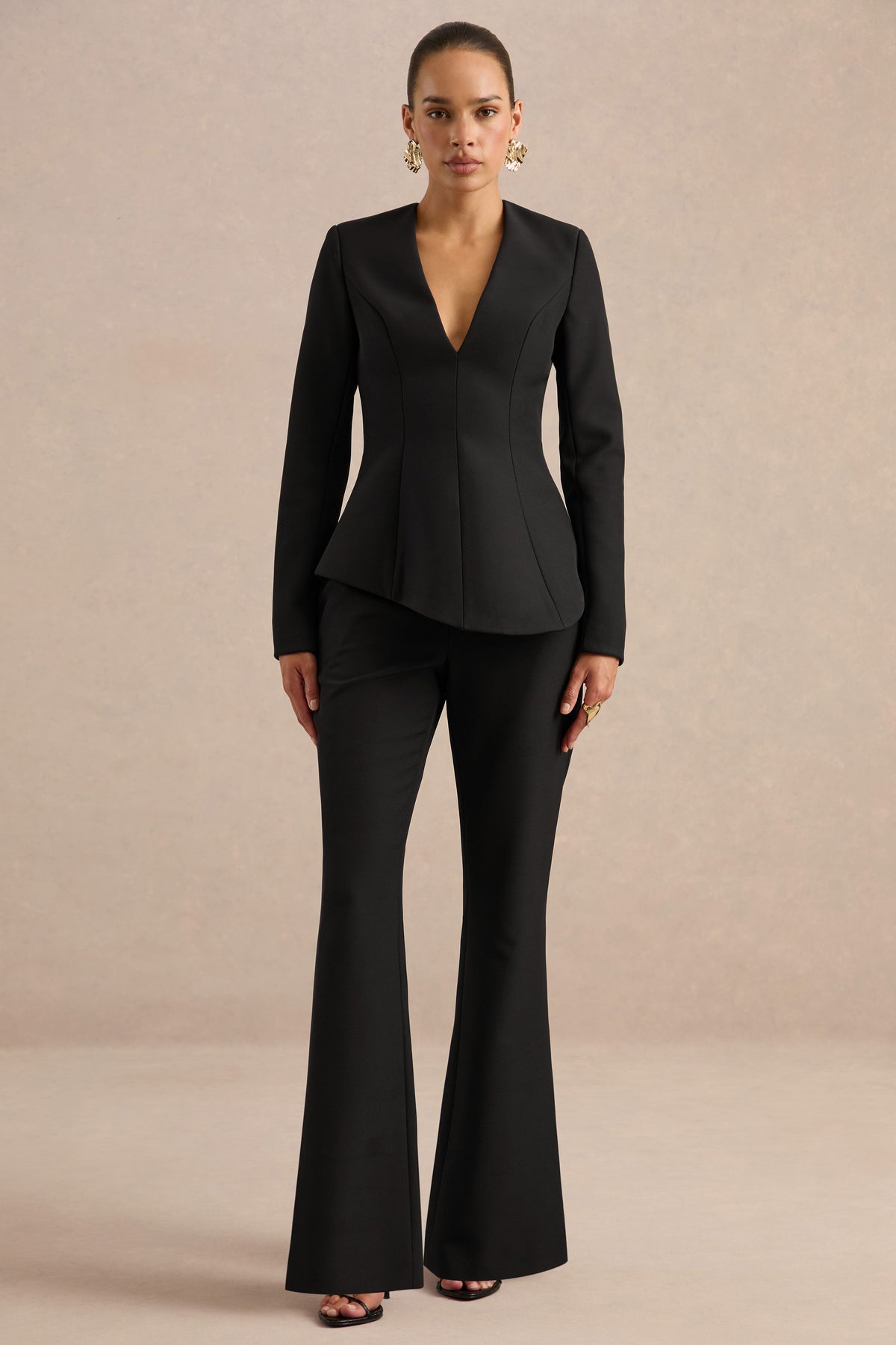 CL138705001 - Ysabel Black Kick Flare Tailored Trousers3.jpg