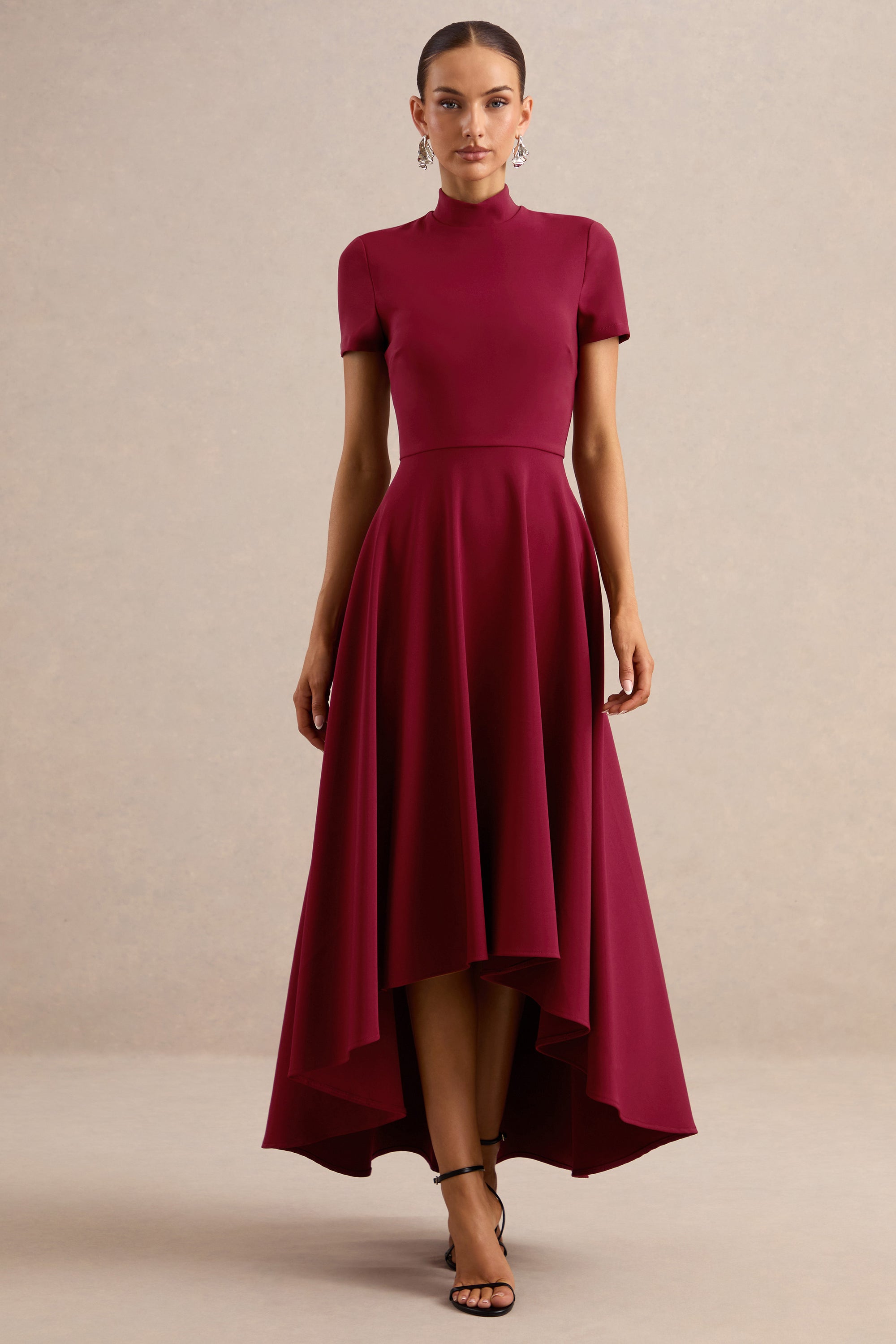 ECM_HR_CL138718101 - Bellona | Burgundy High-Neck High-Low Midi Dress 1.jpg