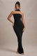 Nobu | Zwarte Bandeau Maxi Jurk Met Halter kraag