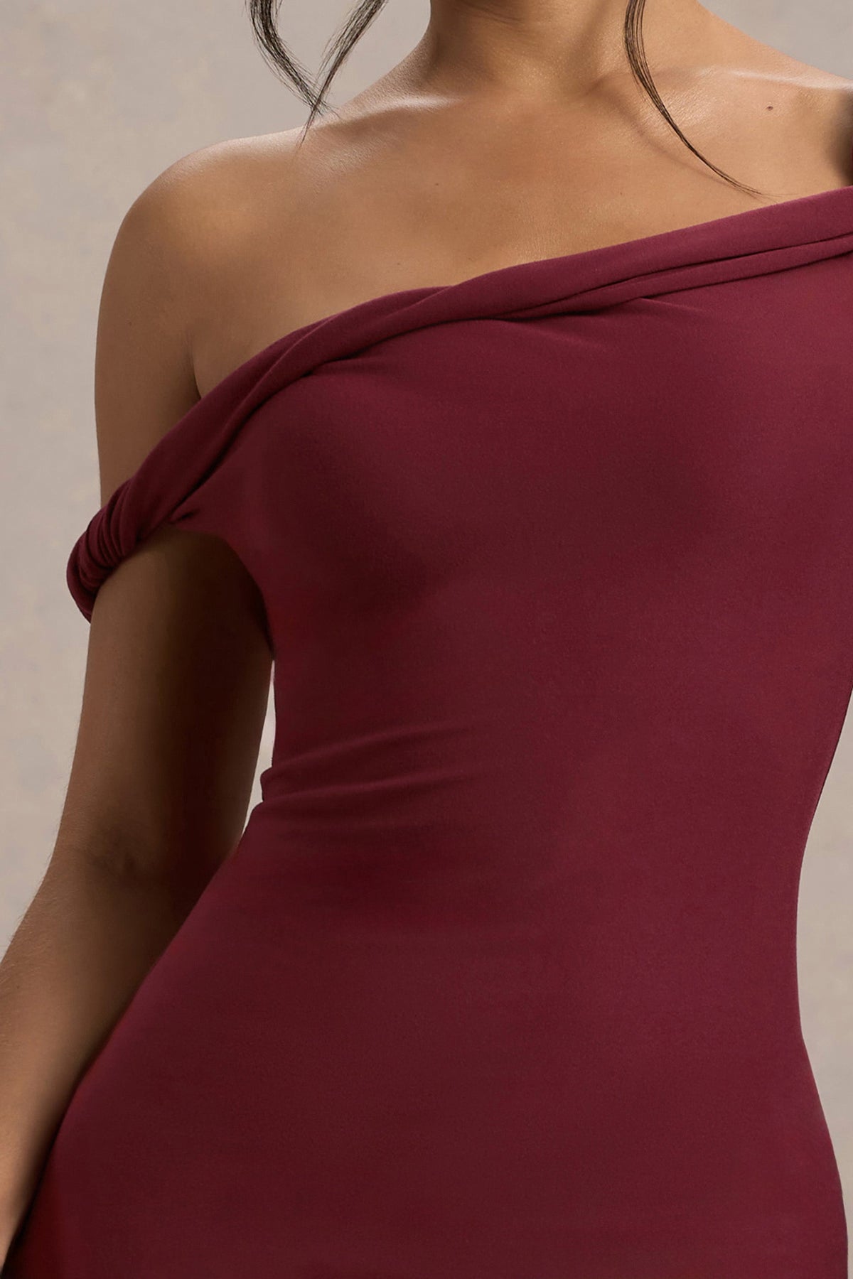 Salome | Bessenrode Gedraaide Asymmetrische Zwangerschaps Midi Jurk