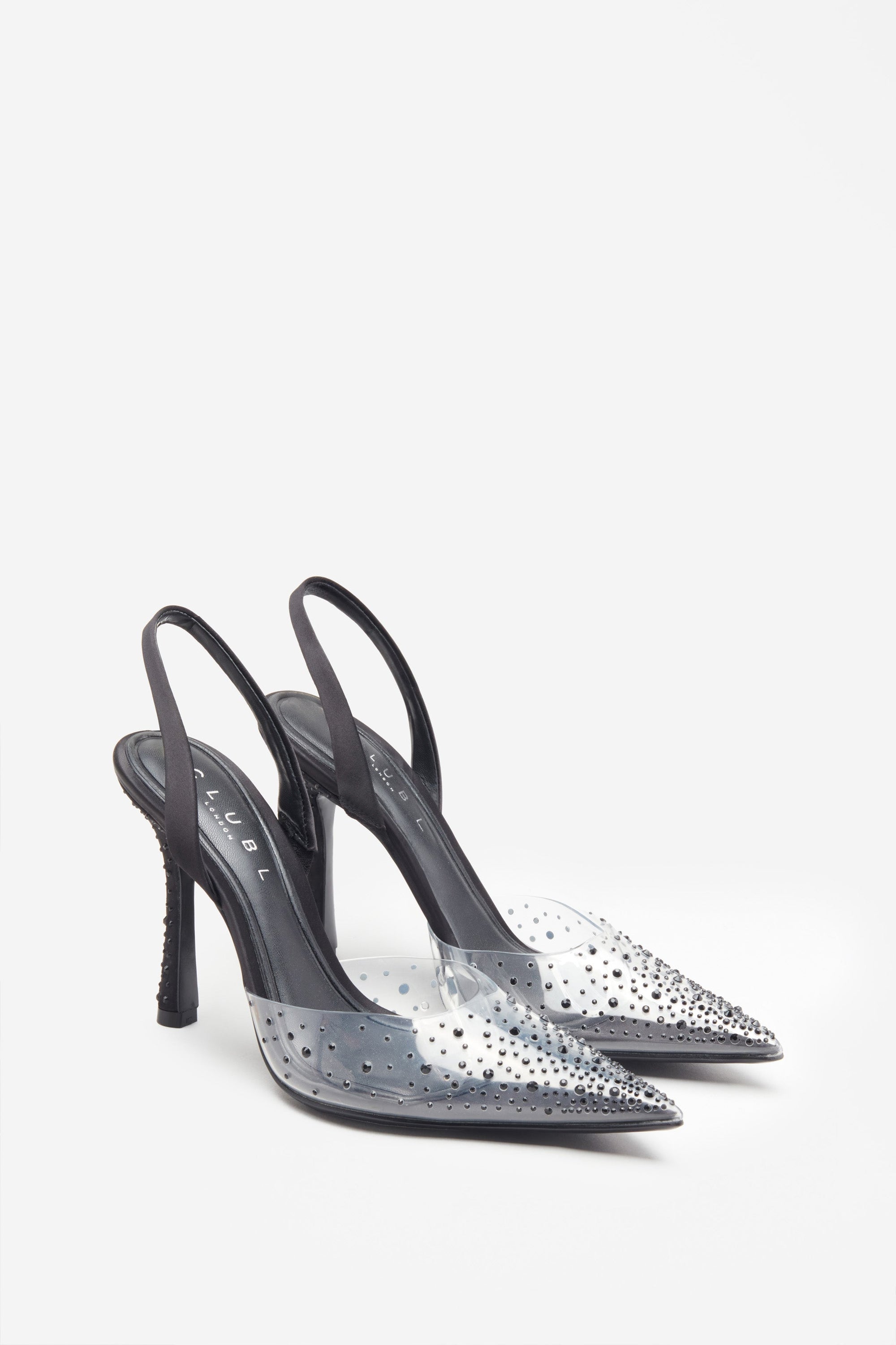 Covergirl | Zwarte Diamanten Puntige Slingback Hakken