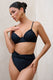 High Tide | Zwarte Gedraaide Bikini Broekje  Met Hoge Taille En Knoopdetail aan de Voorkant