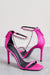 Oh Please | Roze Hoge Sandalen Hakken Met Strikbandjes En Diamanten Kettingen
