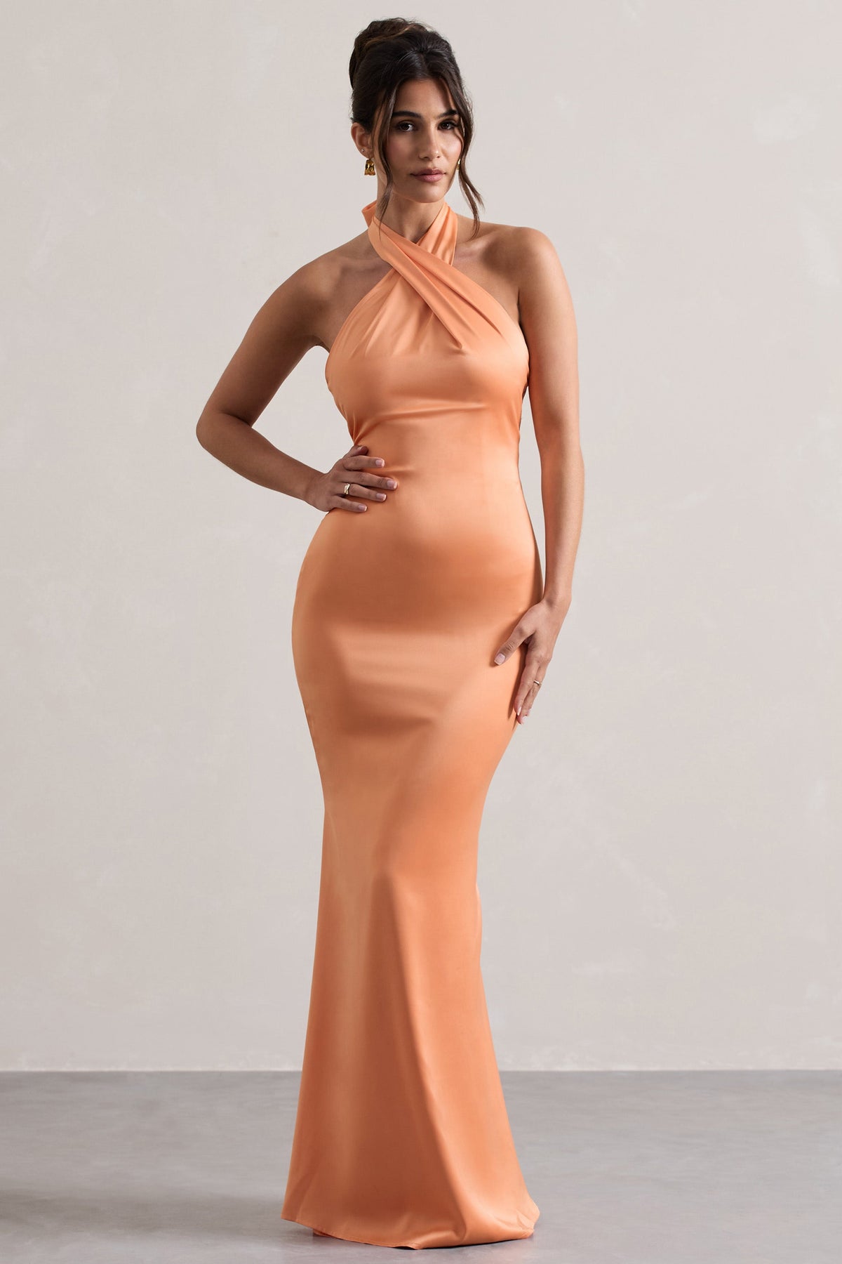 WB_CL129991031-UnbeatablePeachSatinCrossOverHalter-NeckMaxiDress0