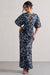 Elidy | Dieren Print Gerimpeld Maxi Jurk Met Fladder Mouw En Uitsnijding Detail