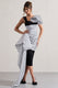 Unattainable | Zwarte Stippen Print Overslag Midi Jurk Volumineuze Drapering