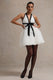 Eclair | Zwart-Witte Mini Jurk Met Diepe V‑Hals En Tulle Rok