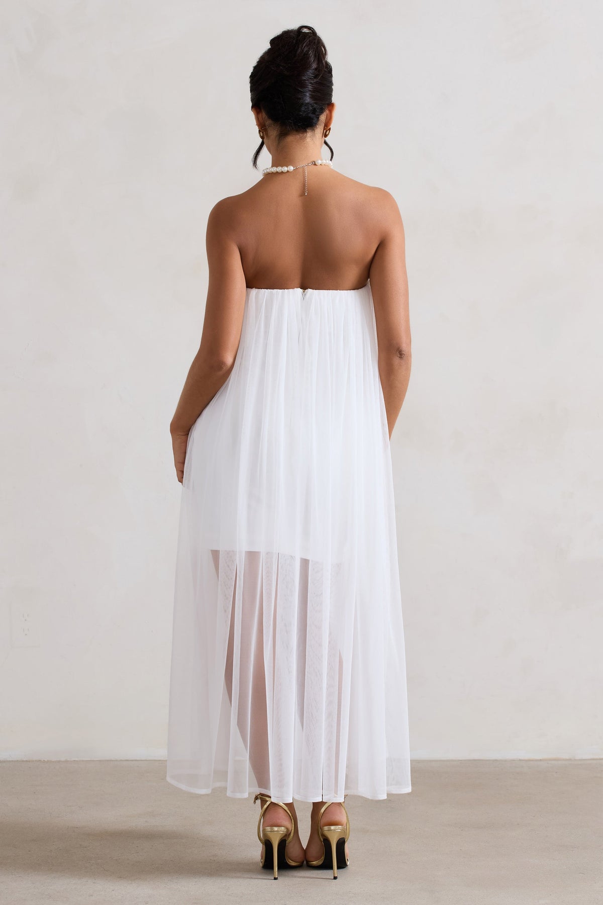 Dreamland | Ivoor Sweetheart Korset Mini Jurk Met Tulle