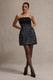 Park Avenue | Zwarte Boucle Strapless Getailleerd Mini Jurk