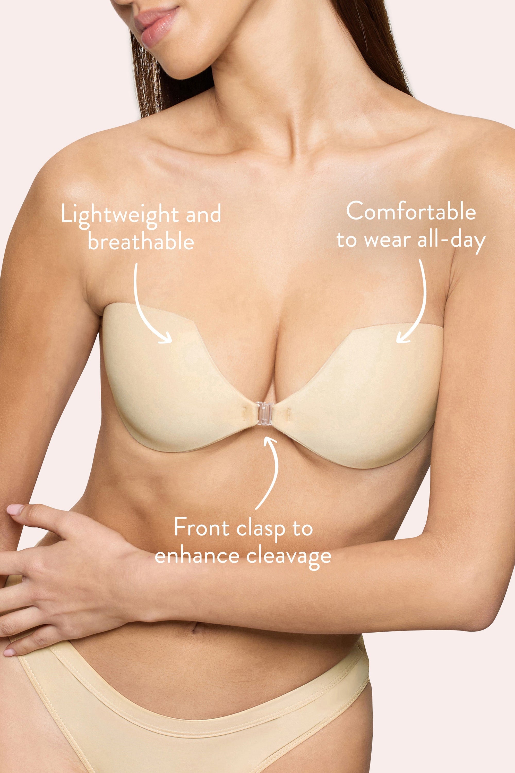 Demi Sticky Bra | Boomba Zandkleurig Demi Plak BH