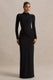 Alula | Zwarte Hoge Hals Maxi Jurk Met Twist Detail